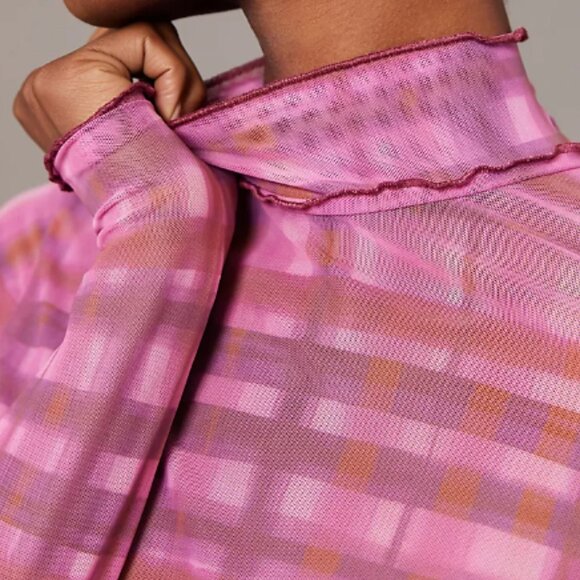 Brand New Pilcro Plaid Turtleneck Top - Picture 3 of 8